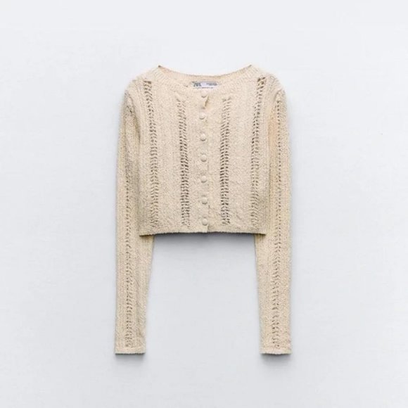 ZARA RUSTIC KNIT CARDIGAN - Picture 2 of 5